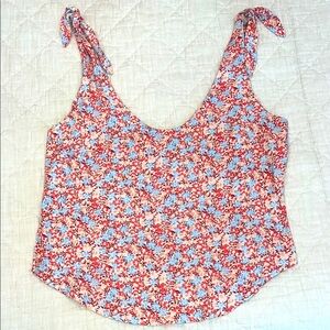 Reformation Floral Tie Shoulder Tank Top
